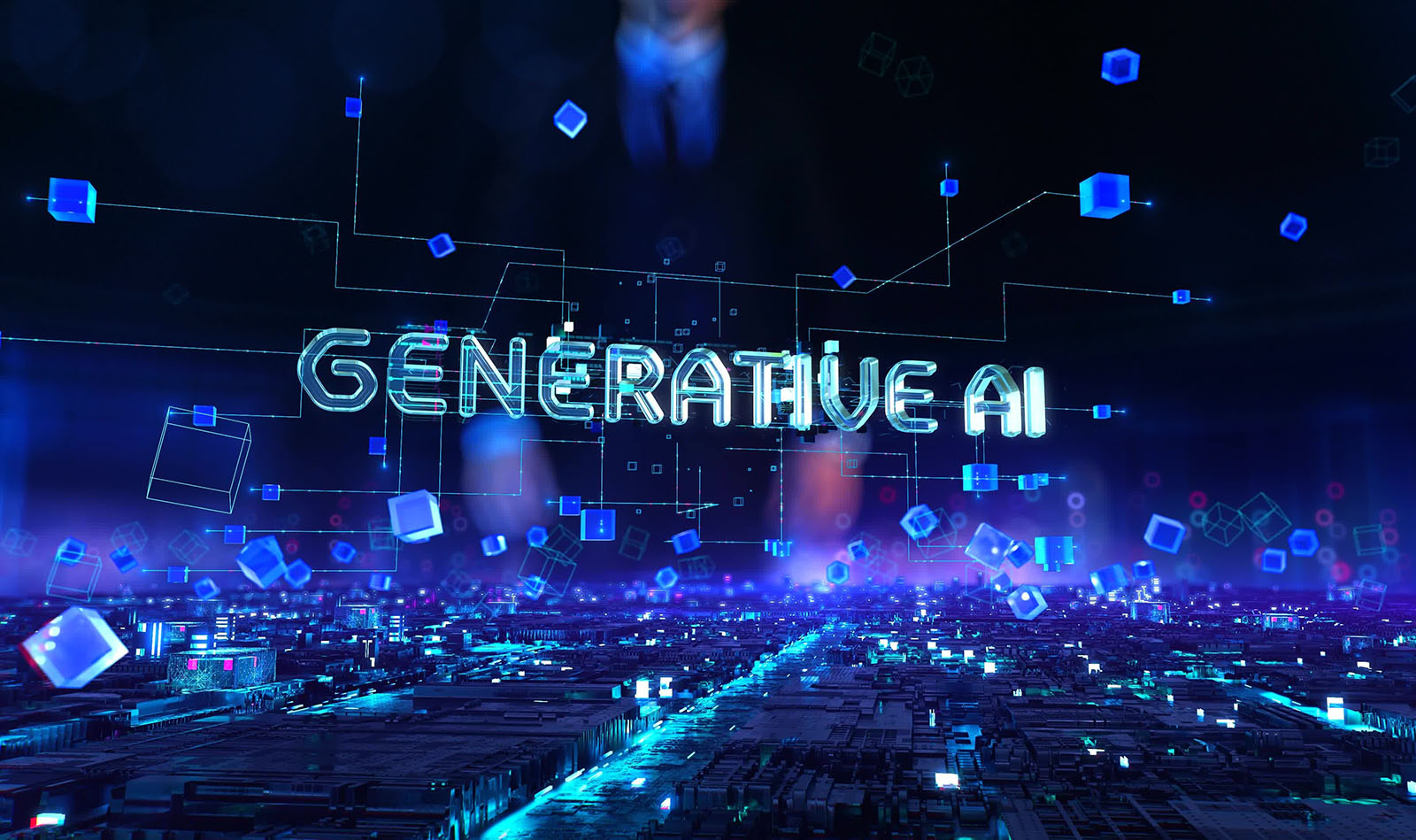 Generative,Ai-,Businessman,Working,And,Touching,With,Augmented,Virtual,Reality